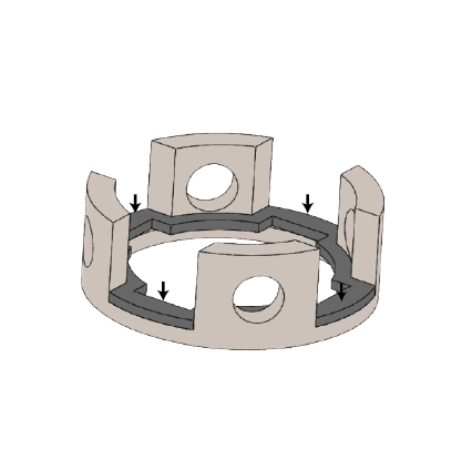Place a spacer on the baseplate